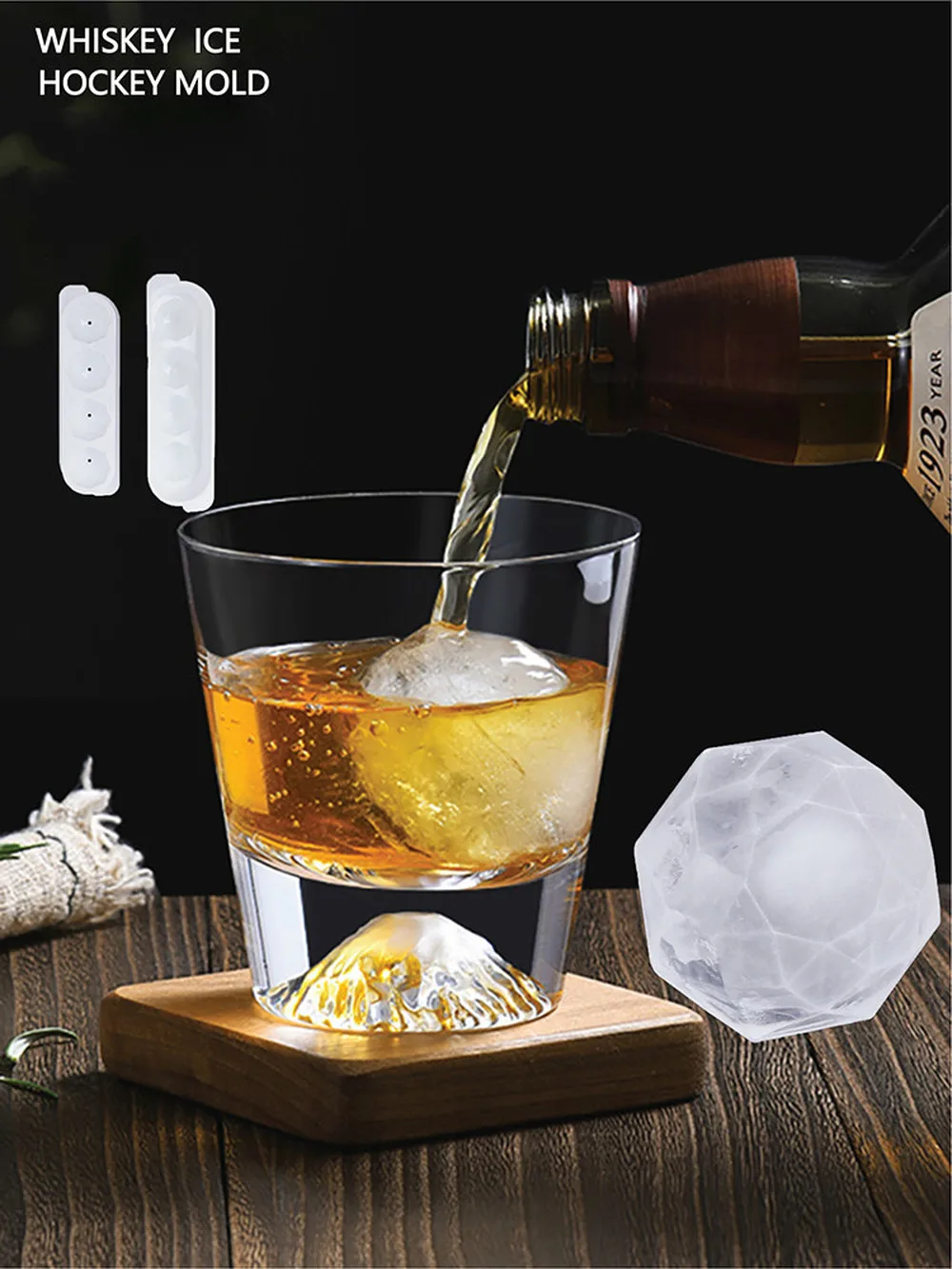 Japan imported frozen ice mold whiskey ice ball mold safety plastic ball  5cm creative ice tray ice box ice box ice mold silicone