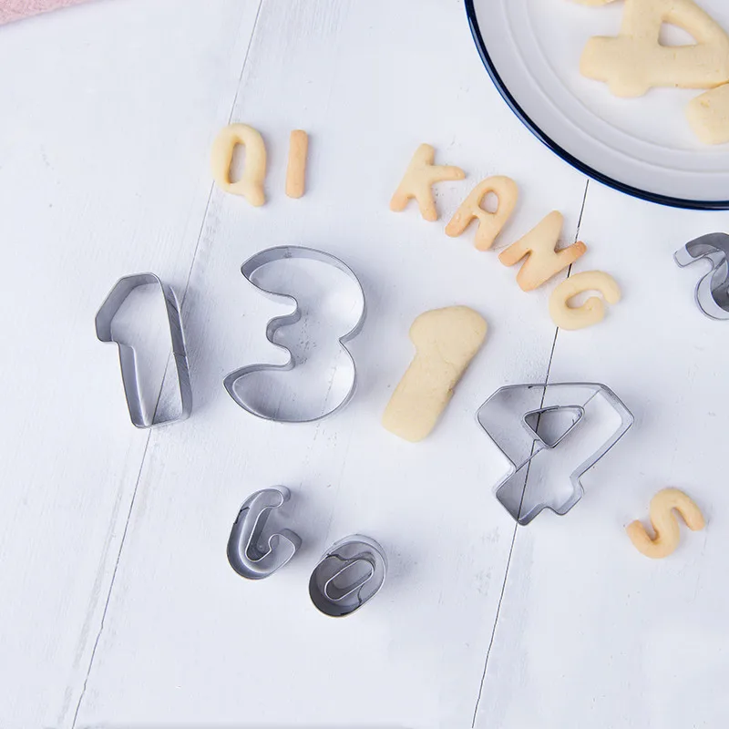 

Stainless Steel Cookie Cutters Set Alphabet Number Shape Biscuit Molds DIY Fruit Cutter Cake Moulds Fondant Cutter Baking Tools