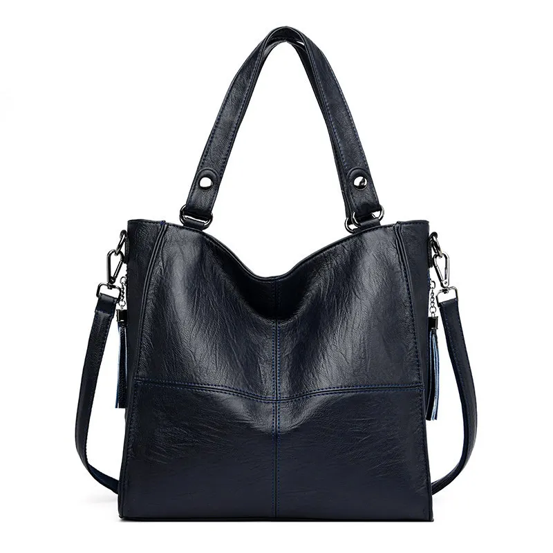 Роскошные брендовые мягкие кожаные женские сумки для рук Bolsa Feminina сумки через плечо для женщин большие сумки через плечо Sac A основной Femme - Цвет: blue