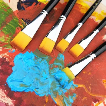 

1Set Professional Oil Watercolor Paintbrush Wooden Handle Nylon Hair Arcylic Brushes Drawing Painting Art Supplies 03178