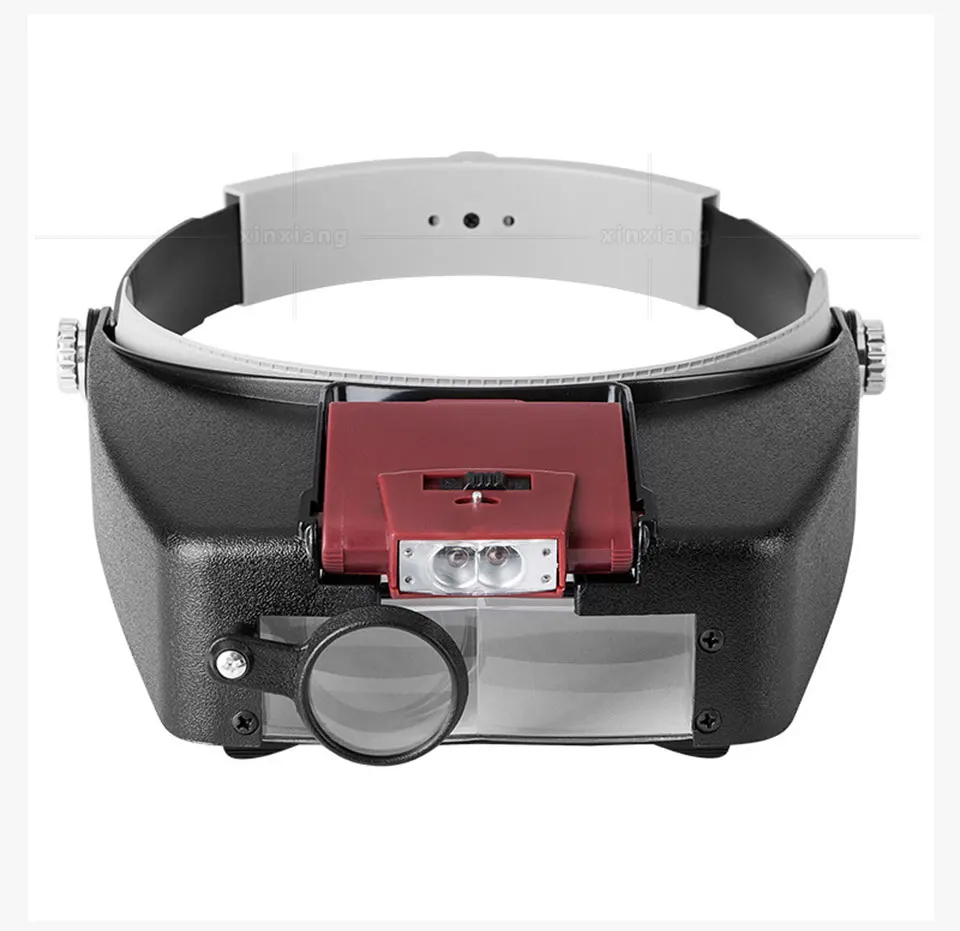 Am Kopf montierte Lupe, LED-Beleuchtung, 1,5 x 3 x 8,5 x 10-fach, Helm-Stil, Lupe, Schmuck, Uhr, Wartung, Leselupe – Detail 13