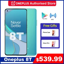 Original oneplus 8 t 8 t 5g smartphone 120hz fluido amoled display snapdragon 865 65w urdidura carga um mais 8 t telefone móvel