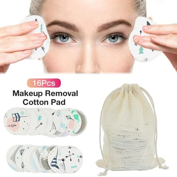 

16Pcs/Set Reusable Cotton Pads Makeup Remover Pad Face Cleanser Wipe Pads Nail Art Cleaning Makeup Remover Tool