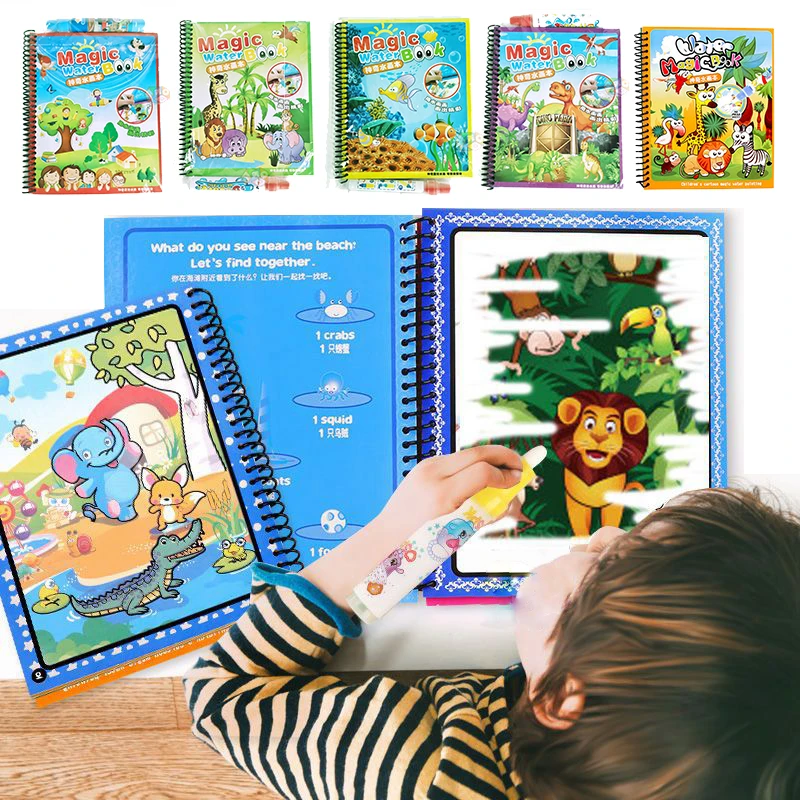 Magic Water Drawing Book Coloring Painting Board For Kid Doodle & Pen Mat Early Educational Toy Xmas Gift | Игрушки и хобби