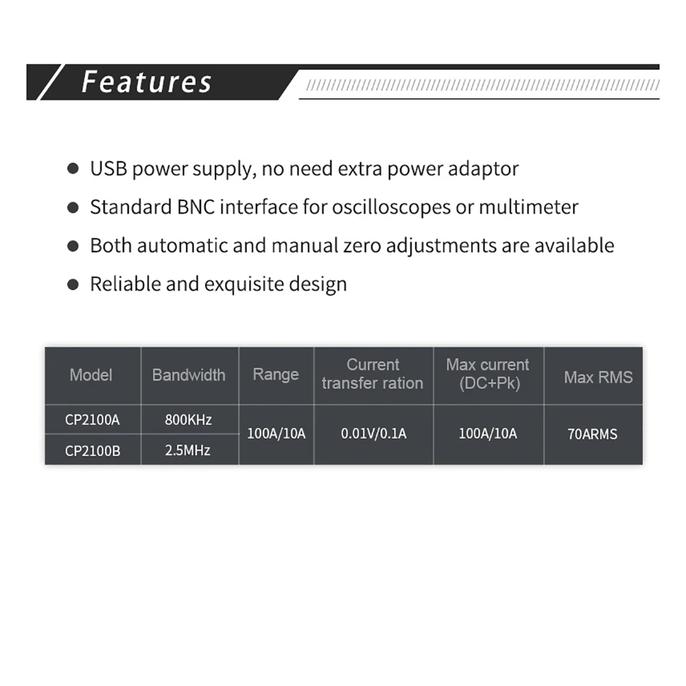 Micsig переменный/постоянный ток зонды CP2100A серии CP2100