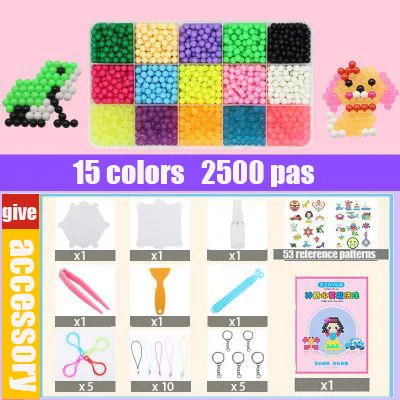 2500pcs 8000 Pas Diy магические шарики с водяным туманом, игрушки для детей, формы в виде животного, ручная работа, головоломка, детские развивающие игрушки, подарок на день рождения - Цвет: 2500pcs