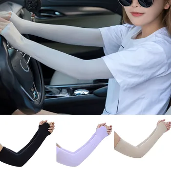 

Arm Sleeves Ice Silks Sun UV Protection Hand Protector Cover Outdoor Arm Warmer A7