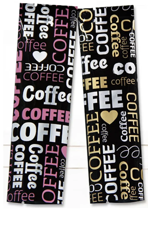 

100Pcs Open Pure Aluminum Package Bag Pouch With Letters Pattern for Tea Coffee Powder Storage Vacuum Heat Seal Bags Smell Proof