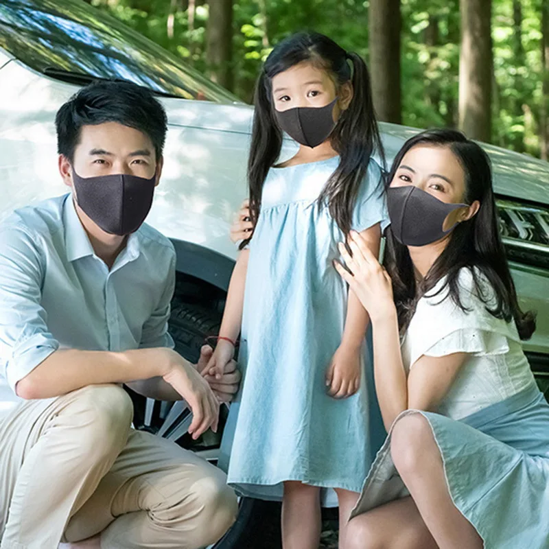 

3PCS Black PM2.5 Washable Mouth Mask Anti Haze Dust Mask Nose Filter Windproof Face Anti Bacteria Flu Fabric Cloth Respirator