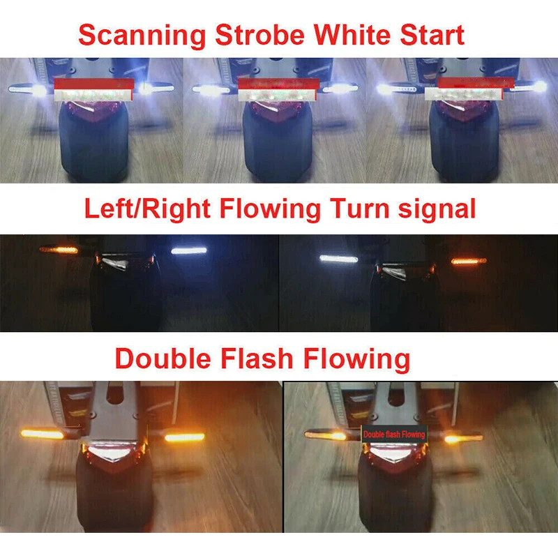 DERI 24 светодиодный индикатор указателя поворота для мотоцикла, светильник s, мигалка для течения воды, дневные ходовые тормозные лампы, мигающий светодиодный светильник для мотоцикла