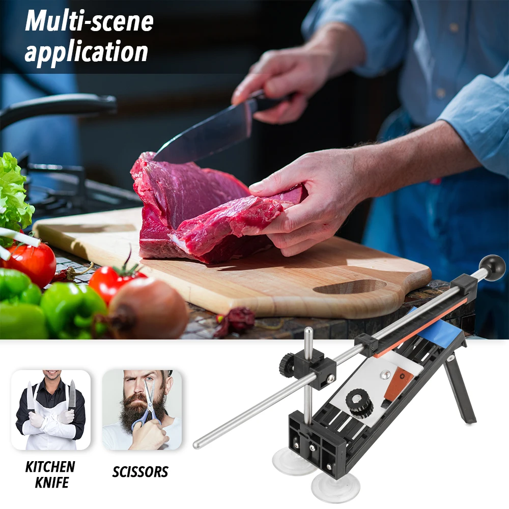 

Hot New Steel Cutter Sharpener Multi-purpose Kitchen Cutters Sharpening Tool Fix Fixed Angle Grind Sharpen Whet Product With 4