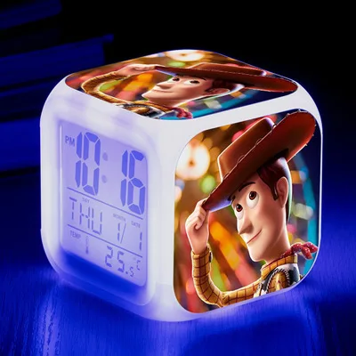 Аниме-игрушка История 4 3 Базз Лайтер светодиодный Будильник мигающий красочный сенсорный свет Woddy часы для рождественского подарка игрушка для детей - Цвет: 25