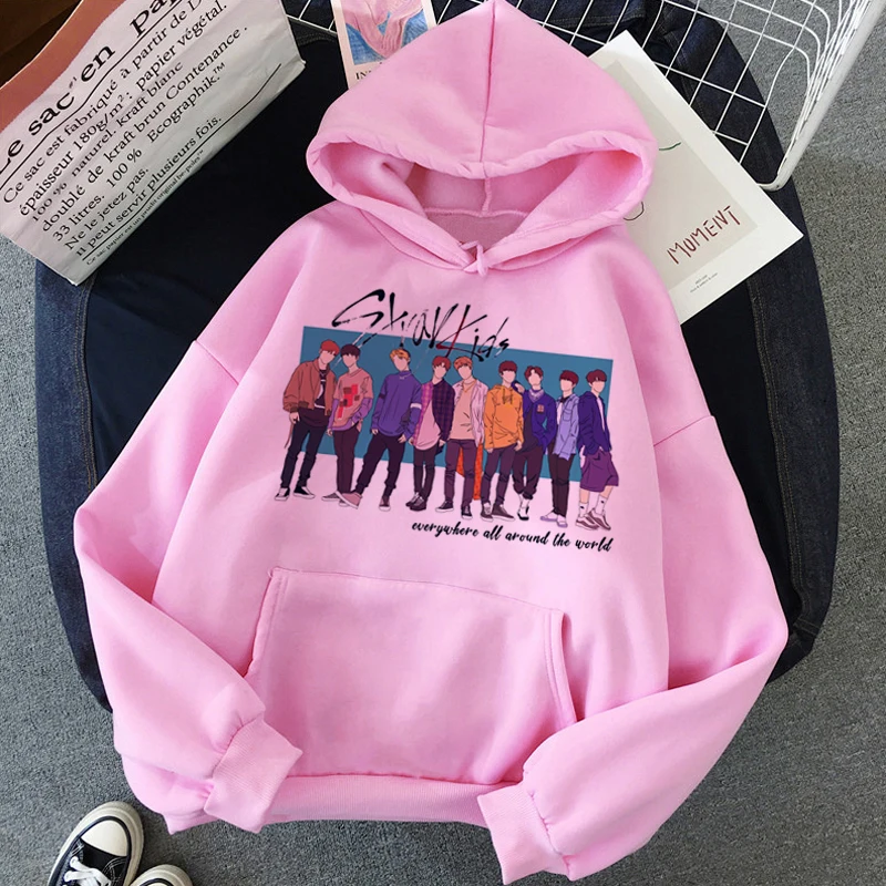 Stray Kids Miroh Harajuku Толстовка 90 s, кто я Забавный мультфильм Kawaii толстовка с рисунком Мода 3RACHA Kpop толстовка с кумирами Женская