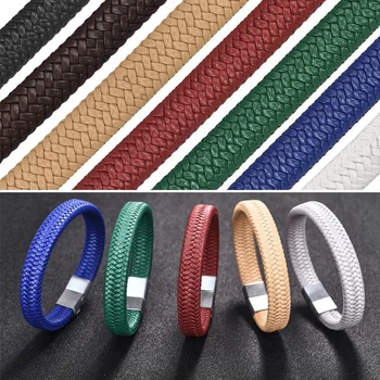

1/3/5M 12x6mm flat Braided Leather Rope Bracelet String Cord for DIY Jewelry Making Accessories Handmade Craft Jewelry Findings