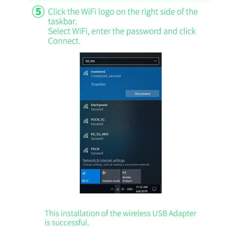 WD-3505C USB WiFi адаптер 300 Мбит/с 2,4 ГГц Беспроводная сетевая карта без CD-диска Поддержка Windows xp/Win 7/Win 8/Win 8,1/Win 10