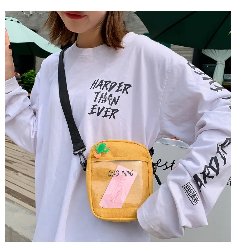 Canvas Bag Women's Shoulder New Style Korean-style Versatile Fashion Summer Hipster Candy Shoulder Bag Phone Package