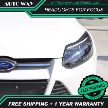 

car styling Case For Ford focus headlights 2012-2014 Ford focus Headlight LED light bar DRL Q5 bi xenon lens h7 xenon