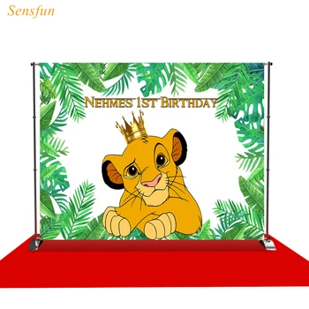 

LEVOO photographic background birthday lion king crown leaves photo studio photocall printed shoot prop vinyl fabric