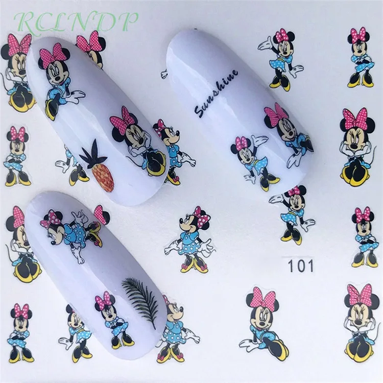 Водные Наклейки для ногтей все украшения слайдеры милый мультфильм клей дизайн ногтей наклейки маникюрный лак фольга аксессуары