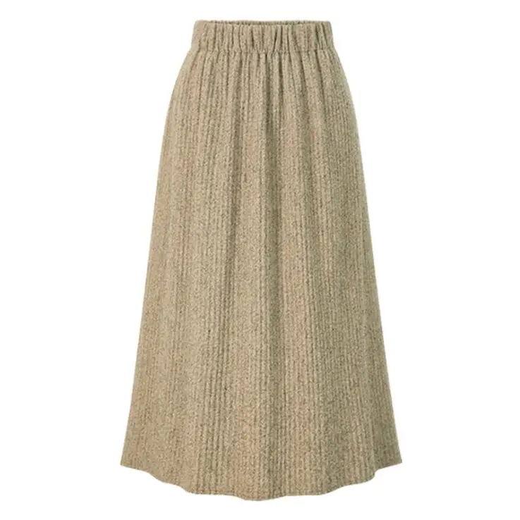 Весенняя и Осенняя женская одежда больших размеров, повседневные свободные трикотажные плиссированные юбки с эластичной резинкой на талии X014