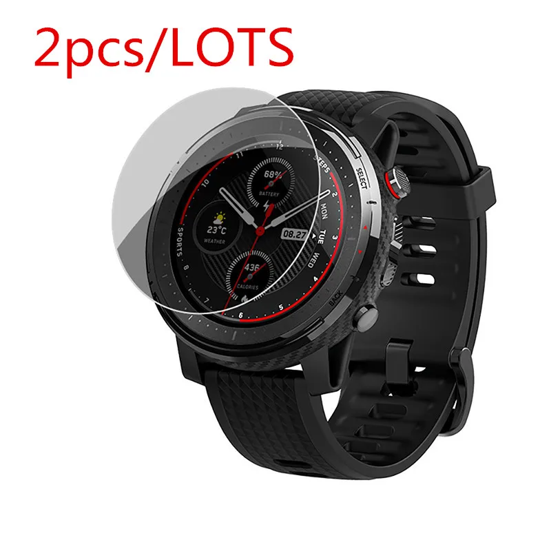 

2pcs For Amazfit Stratos 3 Tempered Glass Screen Protector Protective Film Guard Anti Explosion Anti-shatter