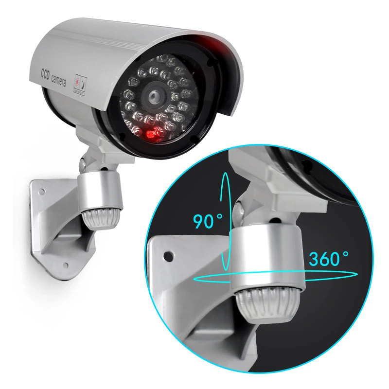 Fake Camera Dummy Waterproof Security CCTV Surveillance Camera With Led Light Outdoor Indoor Simulation Camera