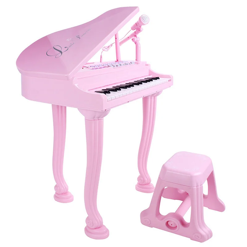 

[Polaroid Genuine Product Currently Available] Princess Style GIRL'S Electronic Organ Toy Multi-functional with Microphone Piano