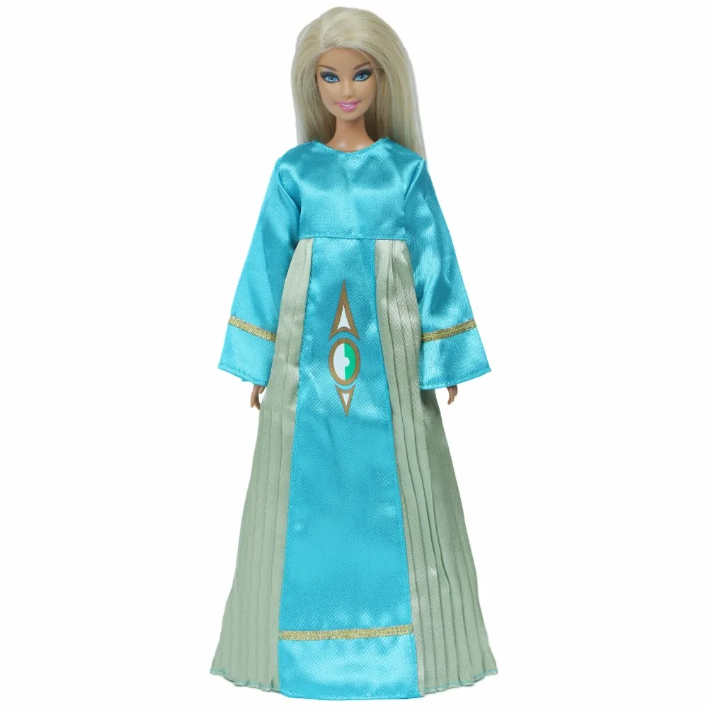 Азиатское китайское синее винтажное платье с длинными рукавами и высокой талией простое платье кукольный домик аксессуары Одежда для куклы Барби
