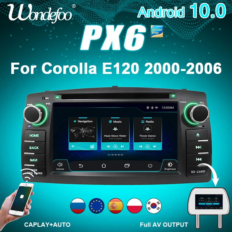 Px6 4グラム64グラム2ディンアンドロイド10車ラジオトヨタカローラe1 Byd F3 2dinステレオレシーバーナビゲーション自動 オーディオdvdプレーヤーgps Car Dvd Player Car Dvd Stereoradio Navigation Aliexpress
