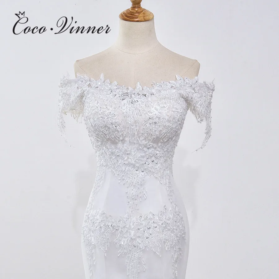 

Special Pearls beading lace Mermaid Wedding Dresses Pure white Ivory Color Cap Sleeve Quality Bride Dress Wedding Gowns WX0032