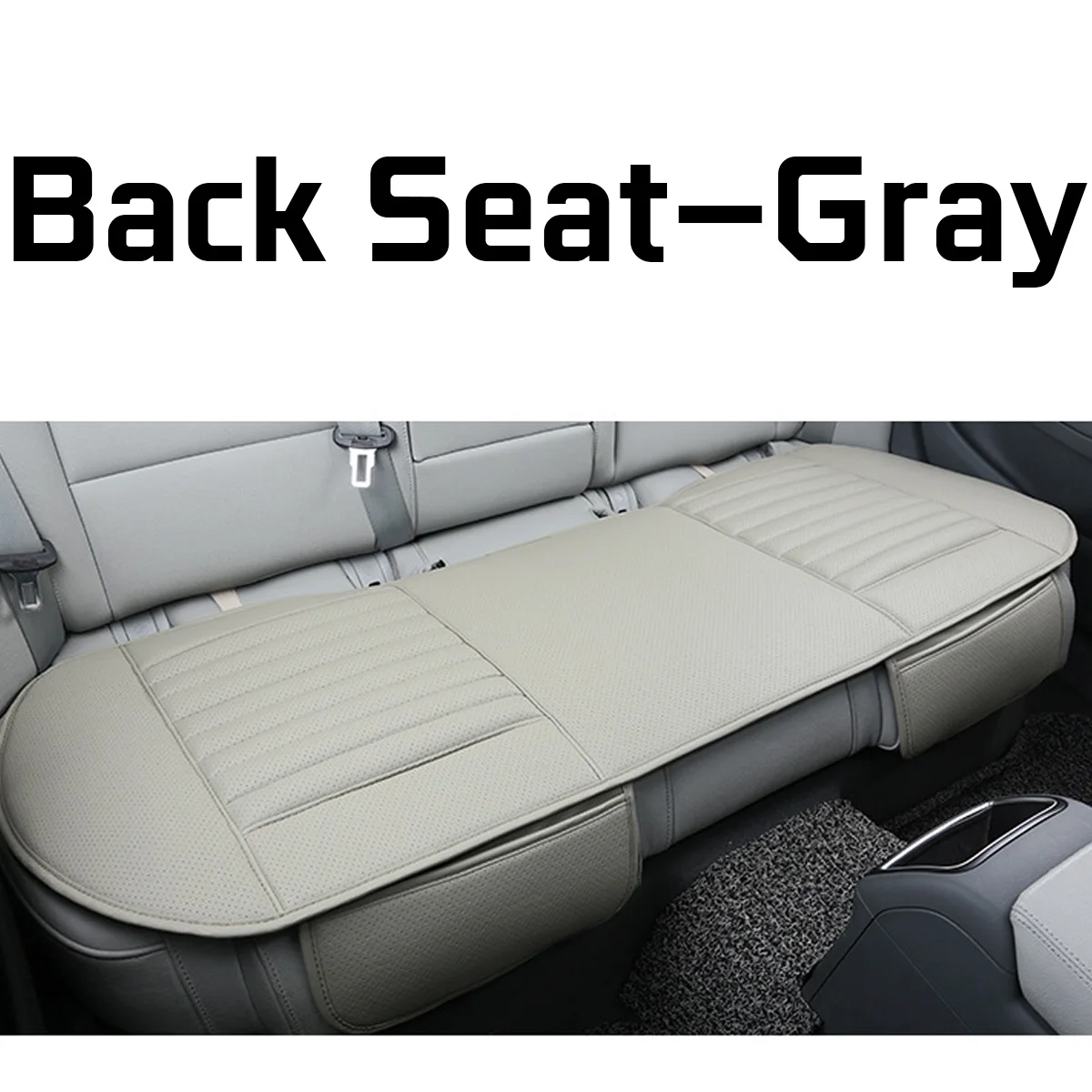 Универсальный чехол для сиденья автомобиля четыре сезона искусственная кожа передняя задняя подушка дышащий протектор коврик для авто аксессуары автомобиля - Название цвета: Back Seat Gray