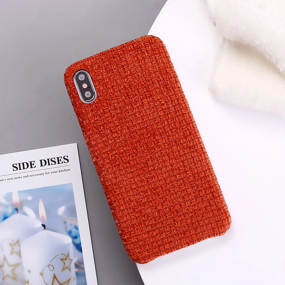 Зимние теплые плюшевые чехлы для телефонов iPhone 11Pro Max XR XS Max 7 8 Plus X модный противоударный сплошной цвет задняя крышка для iPhone 11