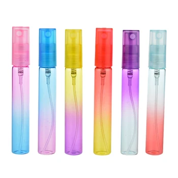 

6 Pcs 8Ml Gradient Color Empty Essential Oil Perfume Bottle Portable Plastic Spray Bottle for Travel Supplies