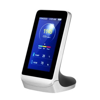 

Indoor Air Quality Monitor Air Detector Tester Analyzer Multifunctional CO2 Detector with Color Screen Temperature Humidity Tool