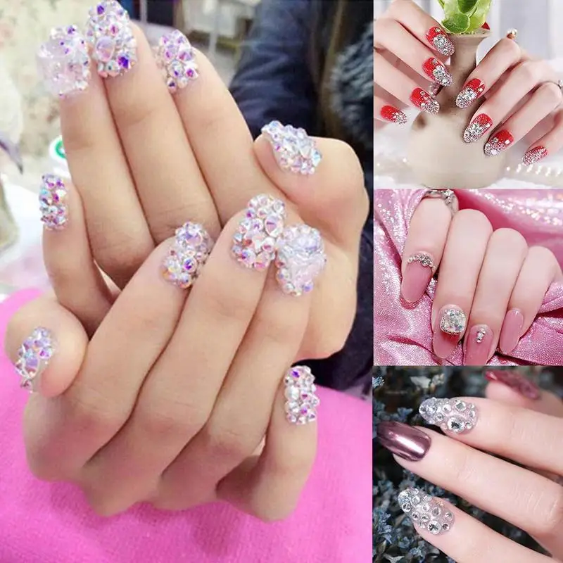 Стразы для ногтей AB Diamond Boutique, акриловая дрель с двойной головкой, силиконовая ручка-пинцет