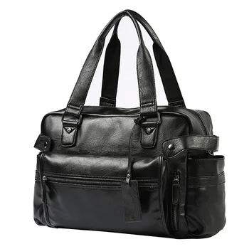 

New Fashion Trend Men's Mravel Bag Multi-function PU Leather Handbag Casual Portable Large Capacity Men's Shoulder Bag