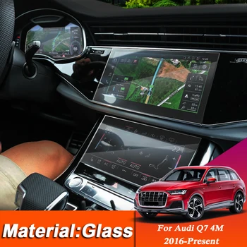 

Car Styling Dashboard GPS Navigation Screen Glass Protective Film Sticker For Audi Q7 4M Accessories Control of LCD Screen