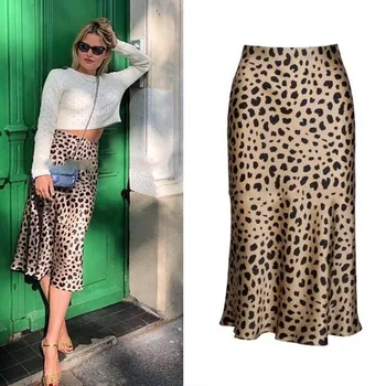 

Hot Summer Sexy Skirt Leopard Printed Women Elegant Boho Female Clothing Ladies Midi Skirts Fashion Flower Beach Sundress New