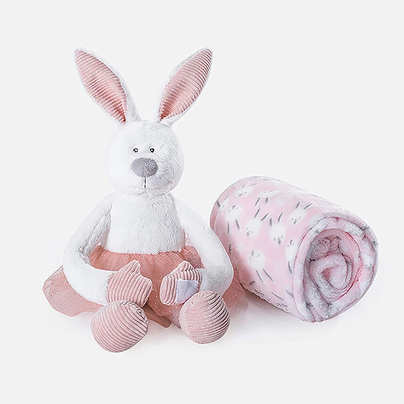 Plush Toys with Security Blanket for Toddler Comfort Toy Super Soft Cozy Warm Lightweight Flannel Blankets