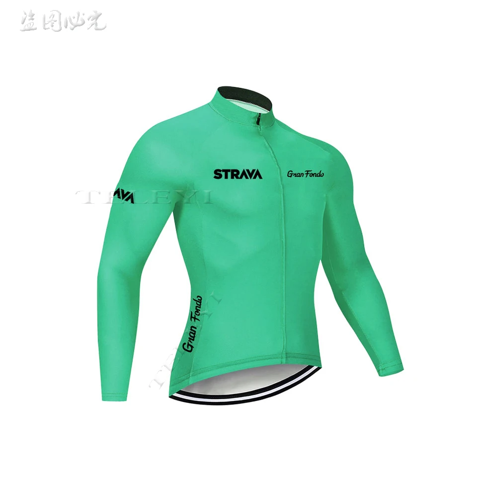 2020 Strava Jersey de Ciclismo para Hombre Conjunto de manga larga MTB Ropa de bicicleta Maillot Ropa Ciclismo Hombre Ropa de bicicleta 20D GEL pantalones babero