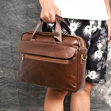 Мужской кожаный антикварный Модный деловой портфель 15," чехол для ноутбука Attache портфель сумка на одно плечо сумка-мессенджер 1120