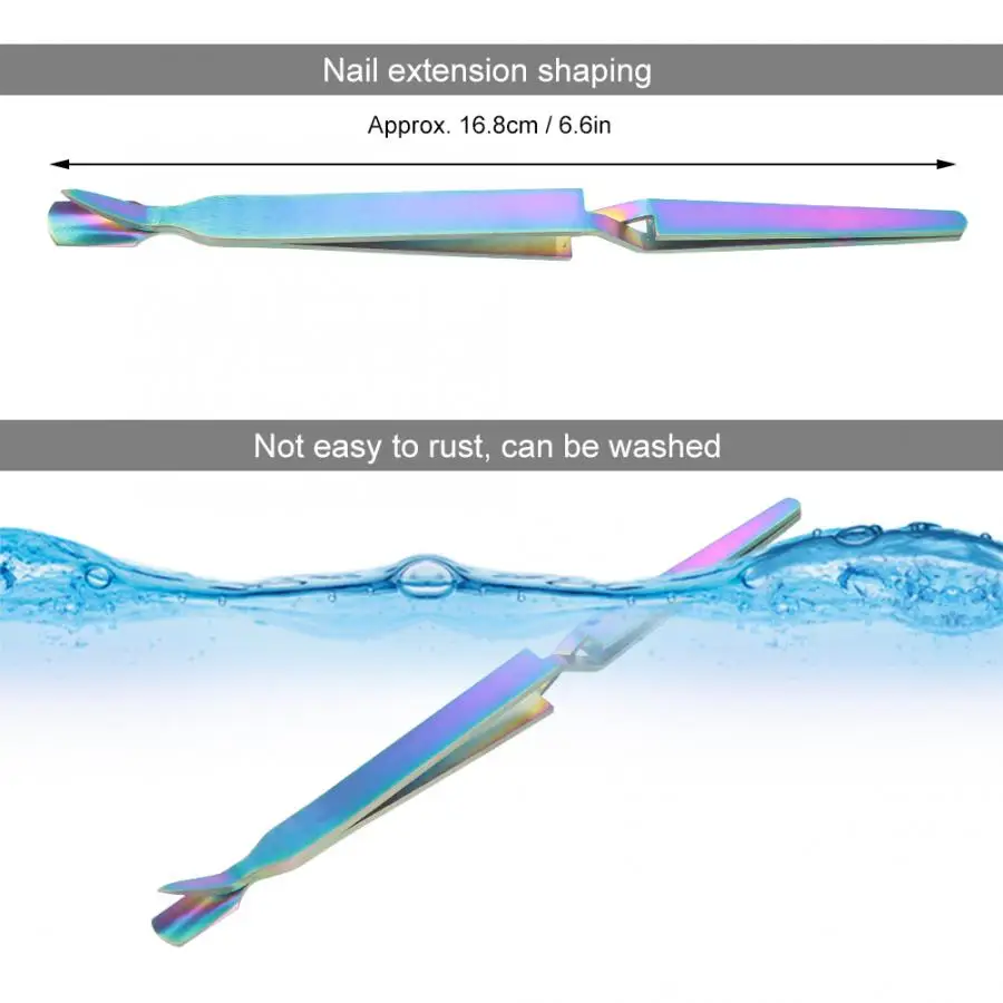 Инструмент для маникюра, вилка для ногтей, ножницы для кутикулы, двусторонний толкатель для мертвой кожи, пинцет для наращивания ногтей, зажим для ногтей