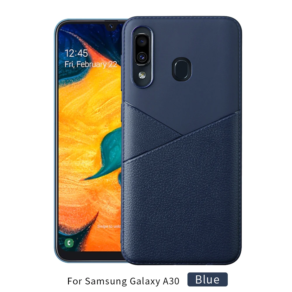blue Для samsung A50 чехол силиконовый кожаный чехол с узором для samsung A70 чехол противоударный S10 чехол мягкий для Galaxy A30 A40 Note 10 Plus S10 Plus - Цвет: blue