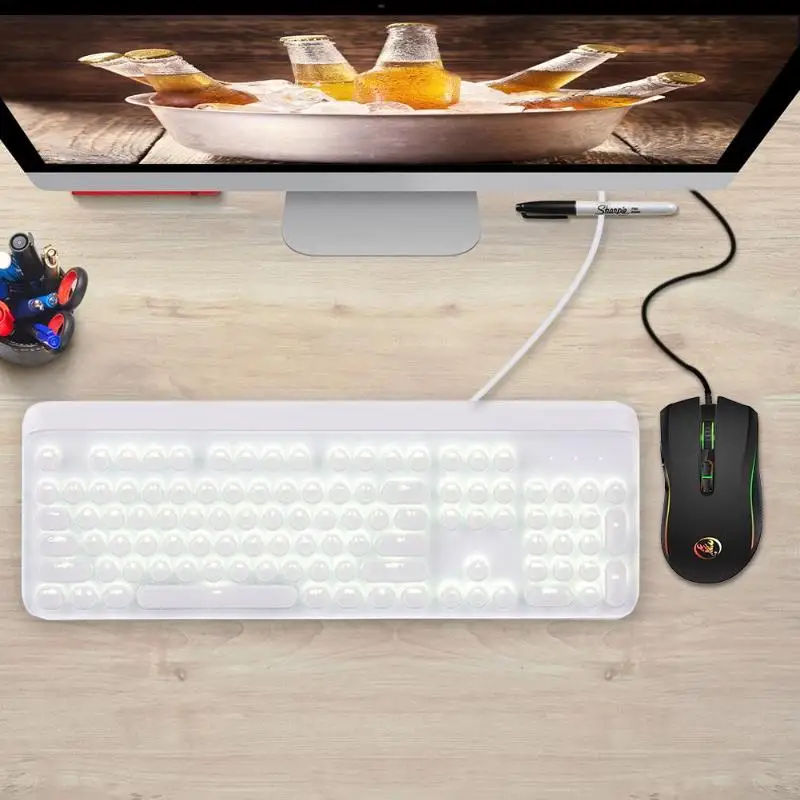 104 клавиш USB 2,0 Проводная Механическая клавиатура подсветка ПК игровая клавиатура игровые аксессуары механические клавиатуры для Win 7/8/10