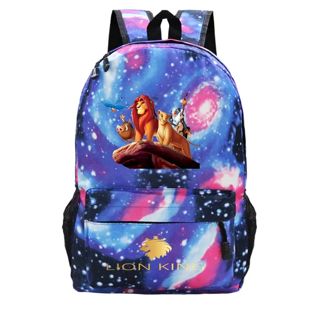 2021 New The Lion King Backpack Disney Cartoons Men Outdoor Travel Bag Laptop Bag Starry Sky Children Student School Bags Gifts 8