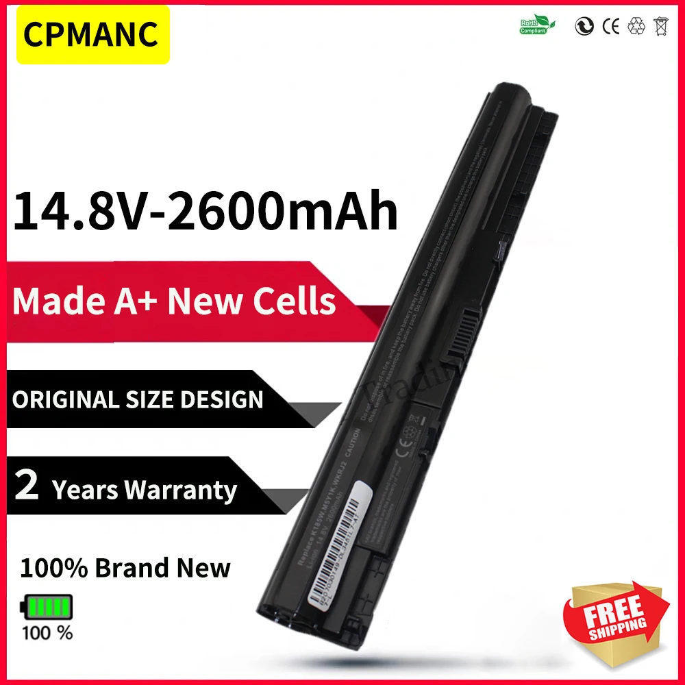 Аккумулятор для ноутбука CPMANC 14 8 в 2600 мАч K185W M5Y1K DELL Vostro 3451 3458 3551 3558 V3458 V3451 N3558 N5558 WKRJ2