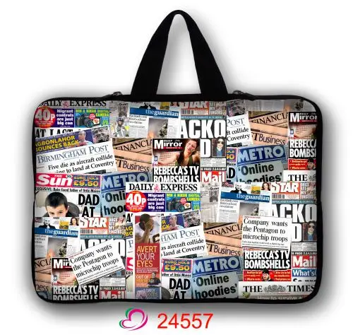 

News Paper Soft Sleeve Bag Case For Apple Macbook Air Pro Retina13.3 14.1 15.4 15 15.6 Laptop Anti-scratch Cover For Mac book