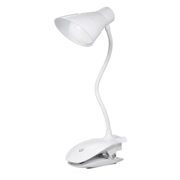 

Led Table Lamp Clip Desk Lamp with 3 Modes Press On/Off Switch Light 4000K Eye Protection Desk Light Dimmer Rechargeable