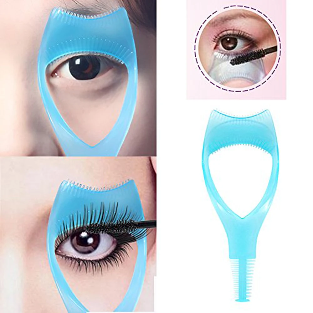 3 In 1 Makeup Mascara Shield Guard Eye Lash Mascara Applicator Comb Eyelash Curling makeup Brush Curler Cosmetics Tools