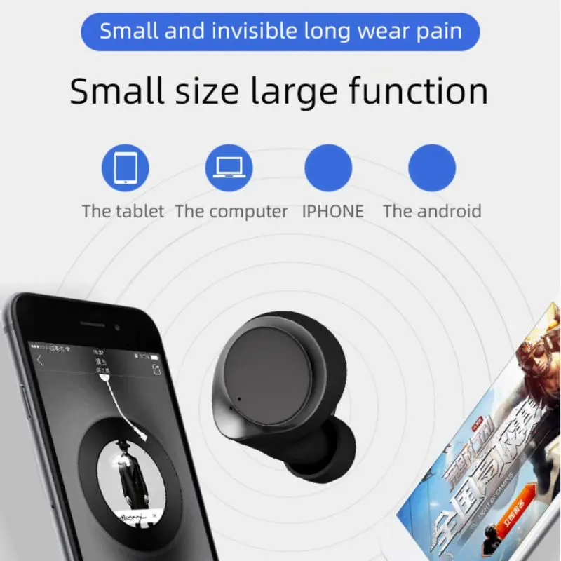 Bluetooth 5,0 Беспроводной наушники стерео звук спортивные наушники с зарядный чехол hi-fi звук 3D объемного звучания